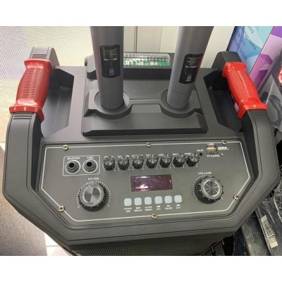 Колонка аккумуляторная с радиомикрофонами ZXX-7788 (FM/USB/BT/200W)