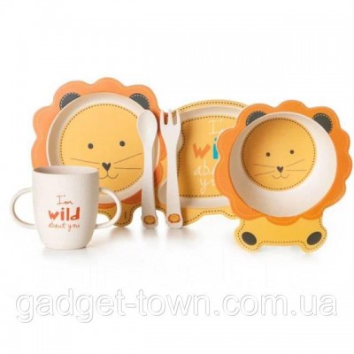 Детская Эко-Посудка из бамбука большая "ЛЬВЕНОК"